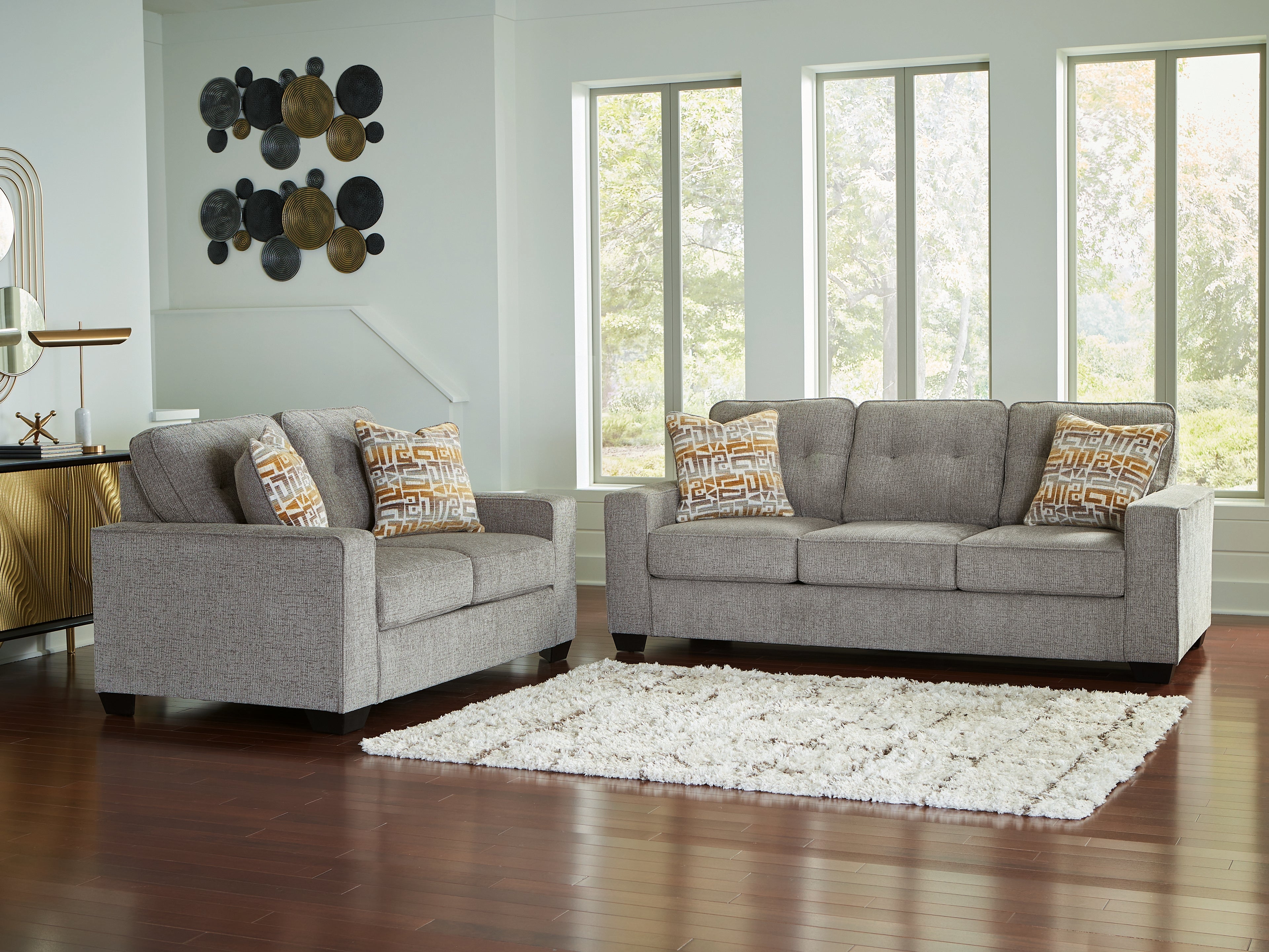 Diamond Furniture - Ashley Furniture - Larimer Sofa and Loveseat - Sofa and Loveseat / Iron - PC29204U1