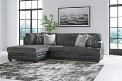 Diamond Furniture - Ashley Furniture - Brixley Pier Sectional - LAF 2-Piece Sectional with Chaise / Graphite - 29906S2