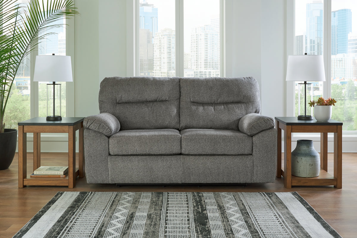 Diamond Furniture - Ashley Furniture - Bindura Living Room - Glider Loveseat / Mineral - 3030578