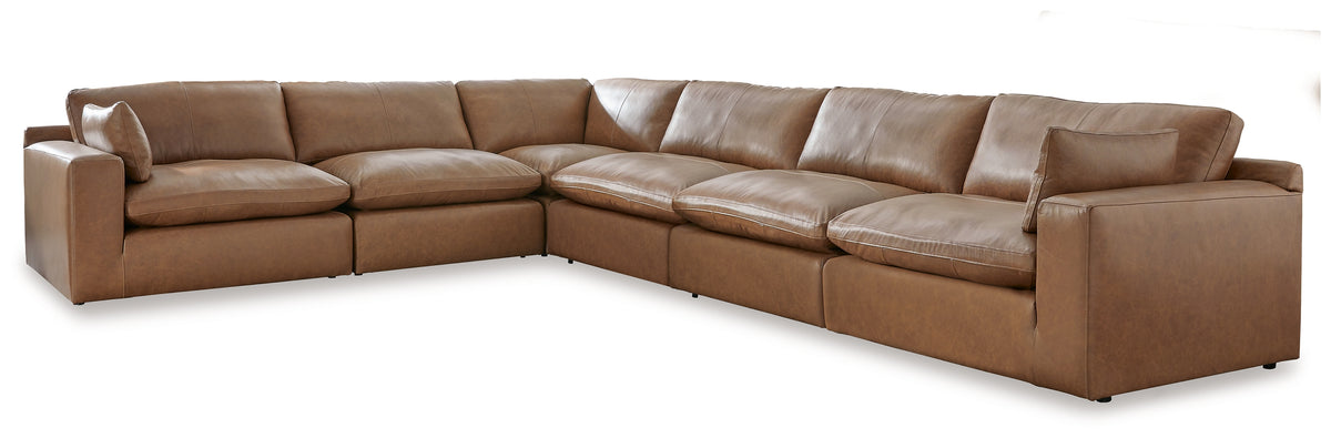 Diamond Furniture - Ashley Furniture - Emilia 6-Piece Sectional - RAF 6-Piece Sectional / Caramel - 30901S5