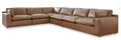Diamond Furniture - Ashley Furniture - Emilia 6-Piece Sectional - RAF 6-Piece Sectional / Caramel - 30901S5