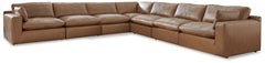 Diamond Furniture - Ashley Furniture - Emilia 7-Piece Sectional - RAF 7-Piece Sectional / Caramel - 30901S6