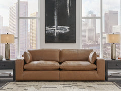 Diamond Furniture - Ashley Furniture - Emilia 2-Piece Sectional Loveseat - RAF 2-Piece Sectional Loveseat / Caramel - 30901S1