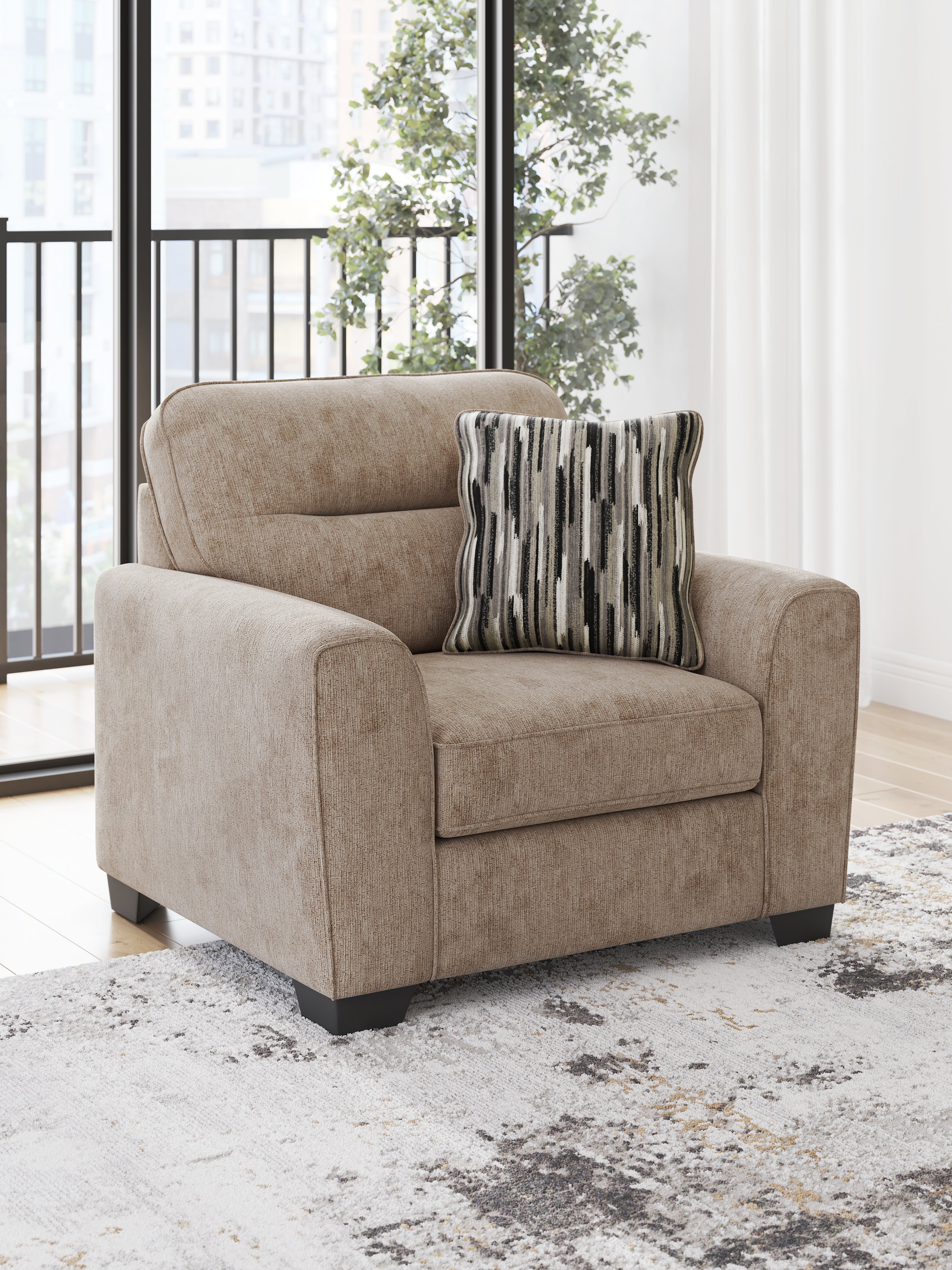 Diamond Furniture - Ashley Furniture - Olten Living Room - Chair and a Half / Mocha - 3130423