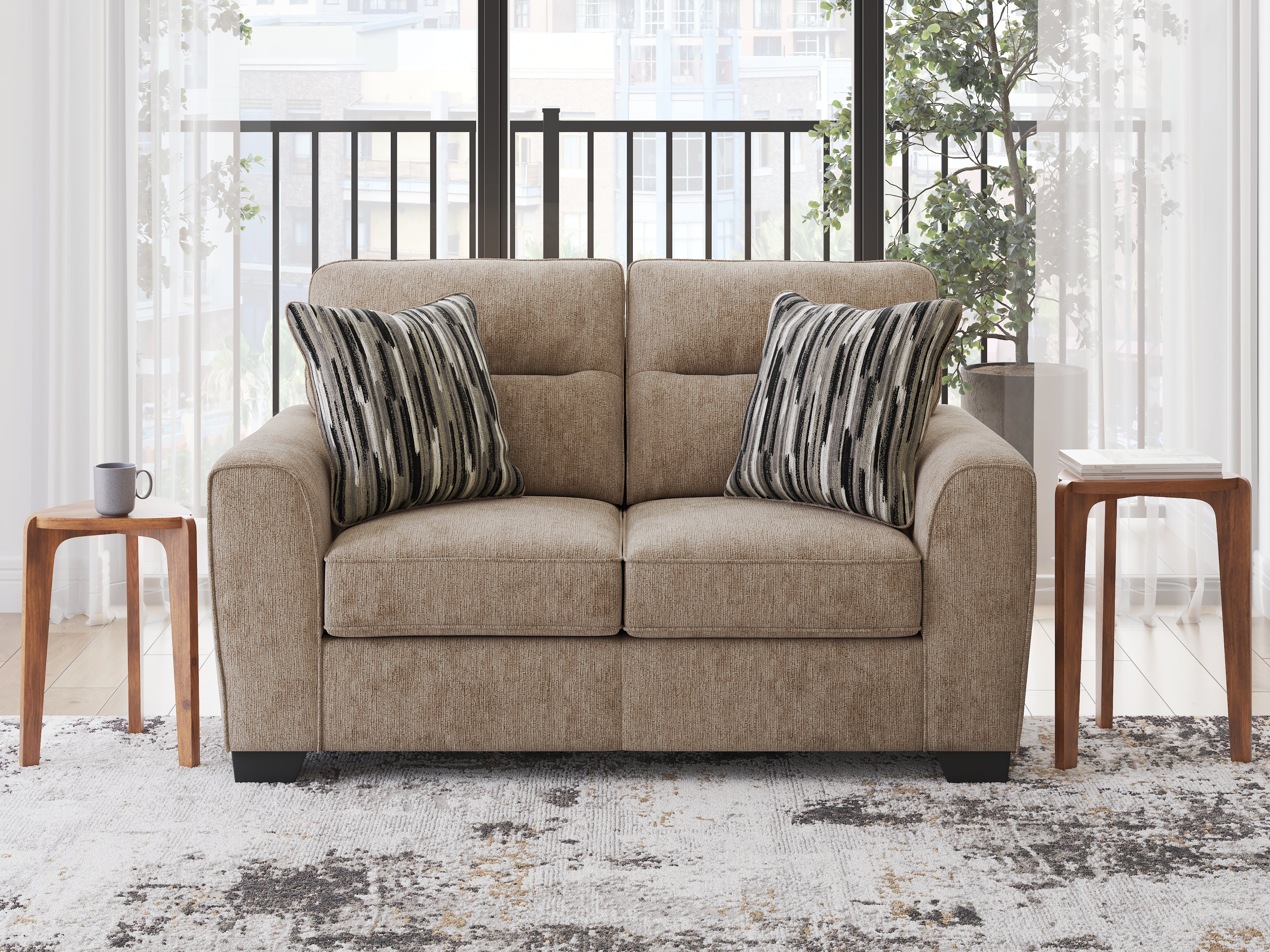 Diamond Furniture - Ashley Furniture - Olten Living Room - Loveseat / Mocha - 3130435