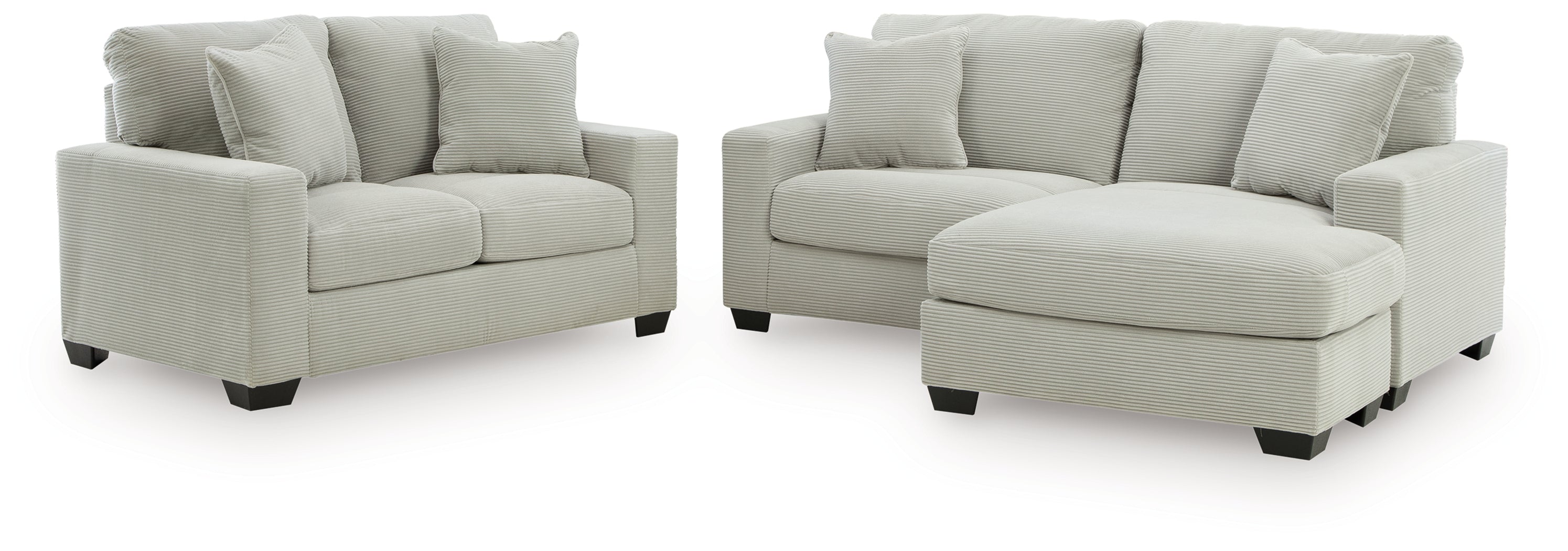 Diamond Furniture - Ashley Furniture - Greenbriar Sofa Chaise and Loveseat - Sofa Chaise and Loveseat / Smoke - PC32005U3