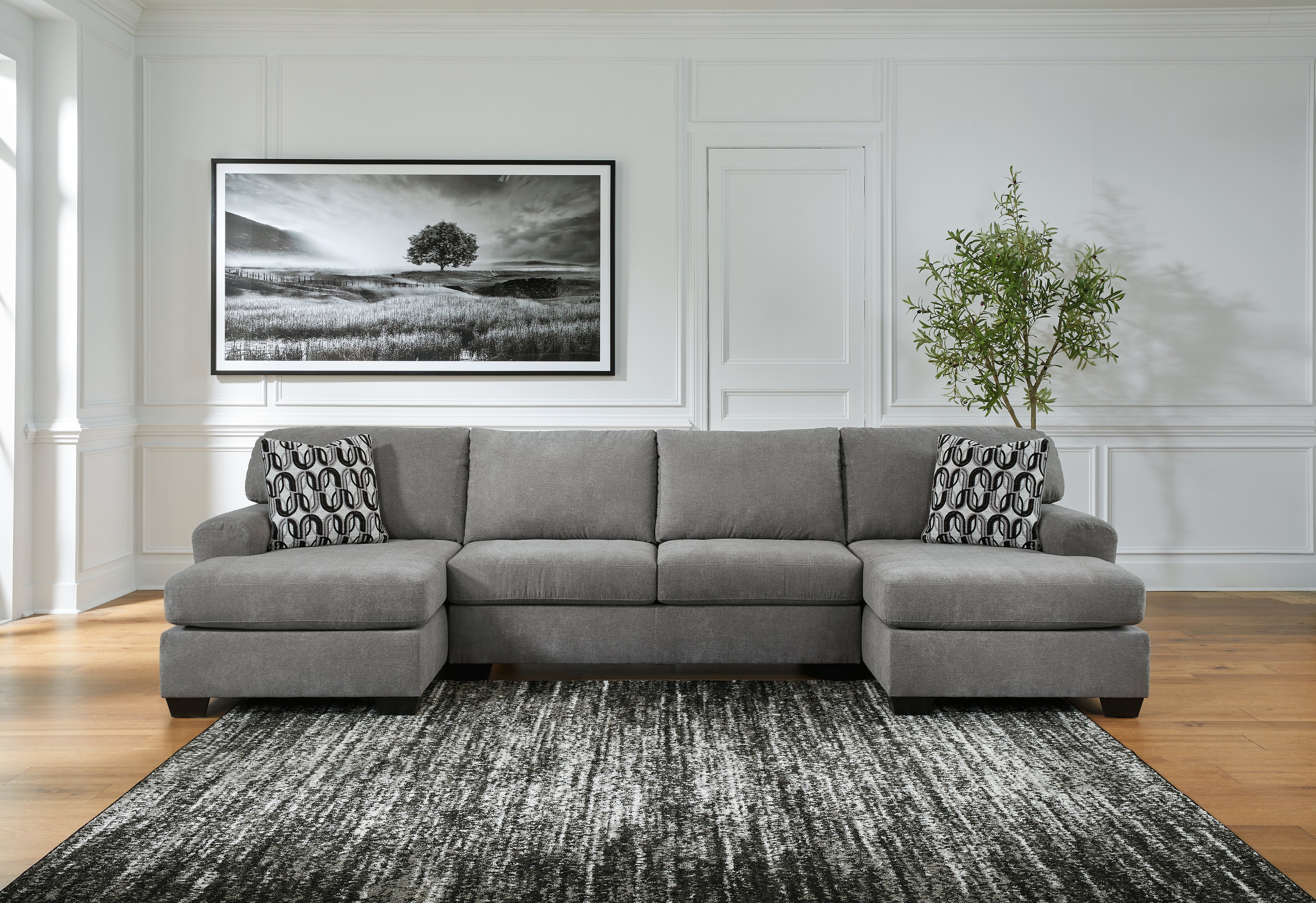 Diamond Furniture - Ashley Furniture - Birkdale Court Sectional - RAF 3-Piece Sectional / Gray - 32402S3