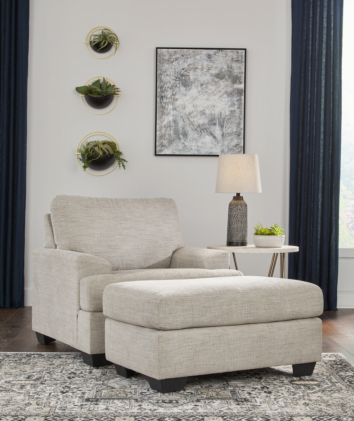Diamond Furniture - Ashley Furniture - Vayda Chair and Ottoman - Chair and Ottoman - 33104U2
