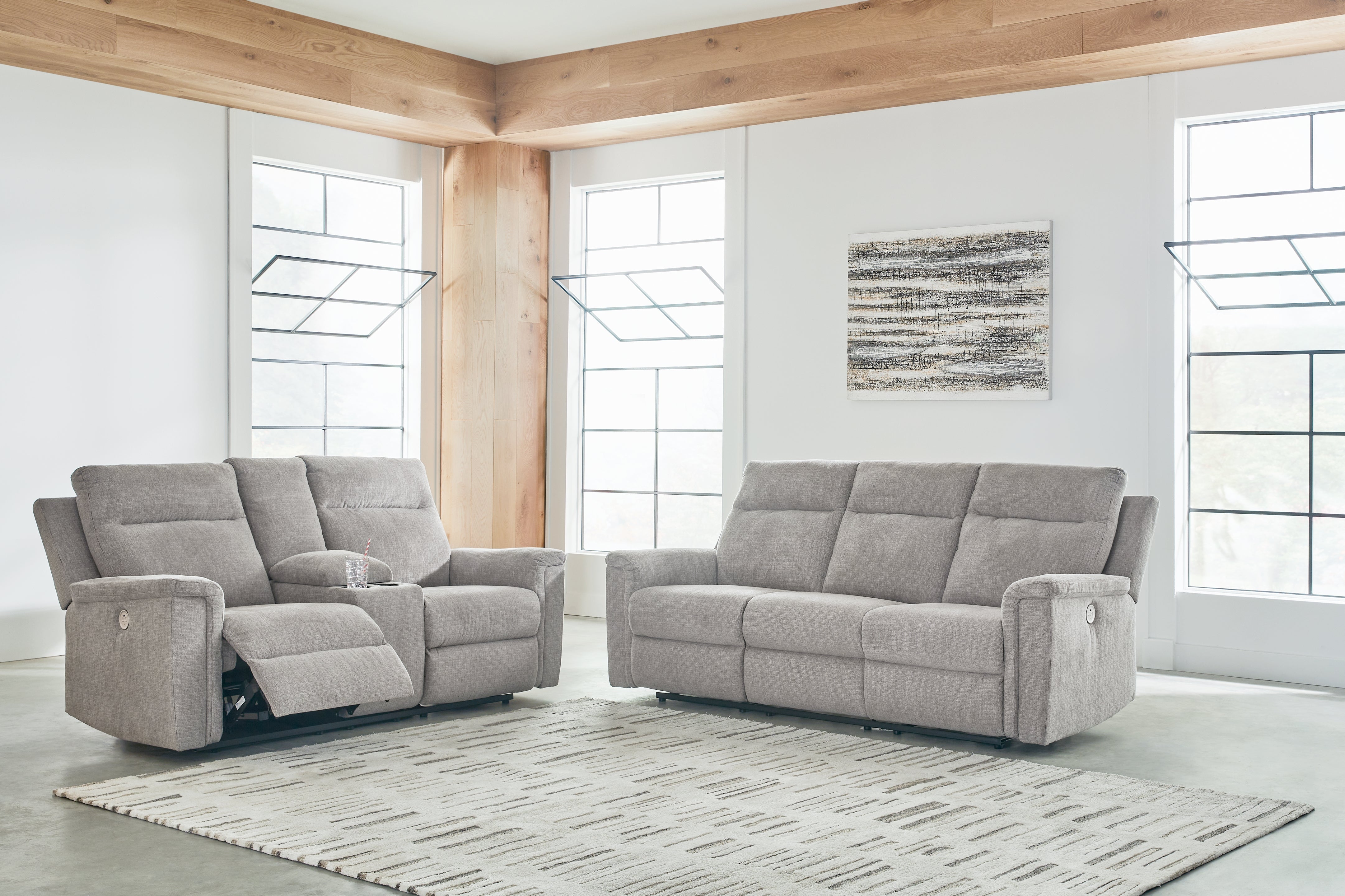 Diamond Furniture - Ashley Furniture - Barnsana Power Reclining Sofa and Loveseat - Power Reclining Sofa and Loveseat - 33201U1