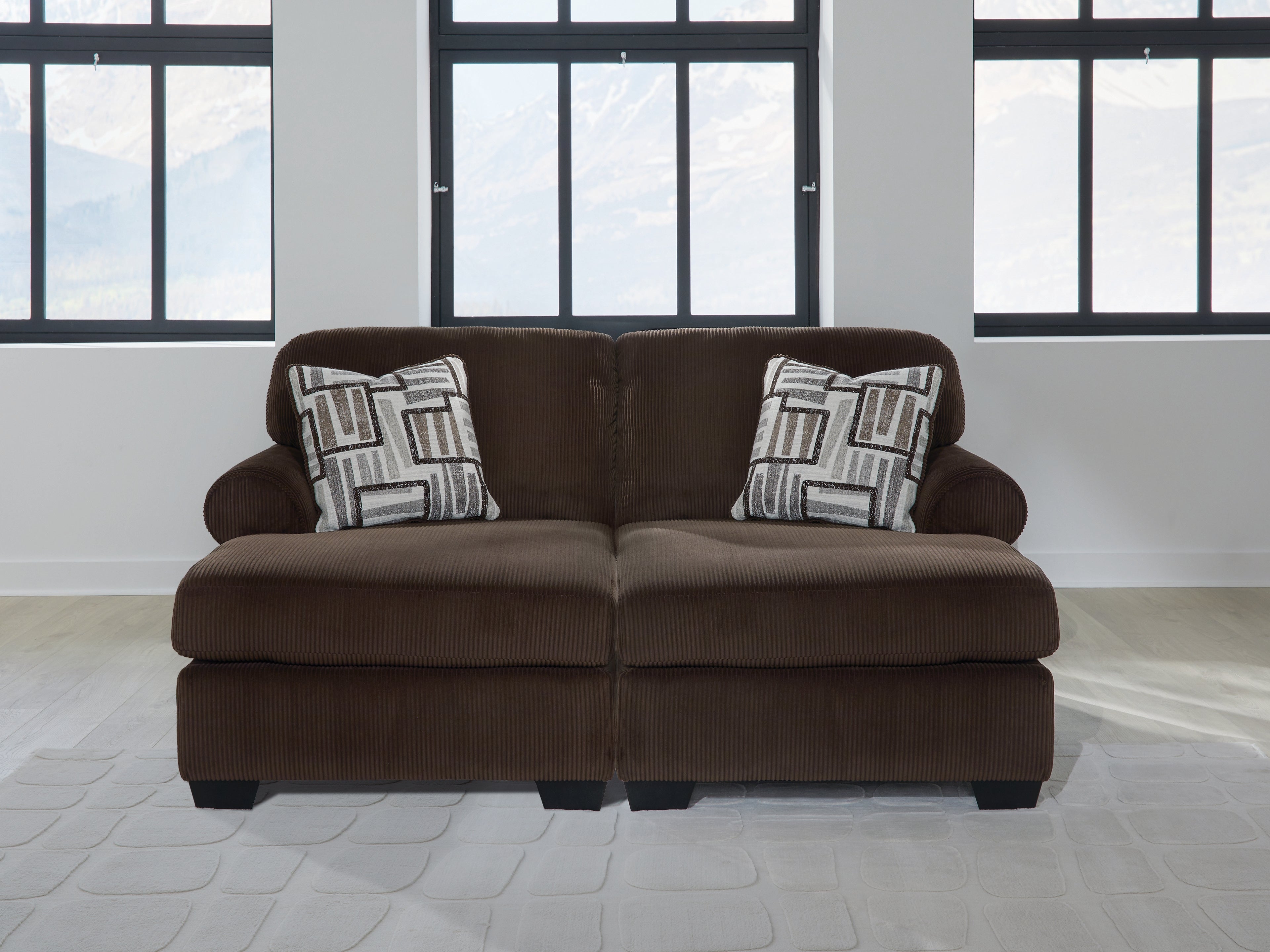 Diamond Furniture - Ashley Furniture - Kimlee Sectional - RAF 2-Piece Super Chaise / Chocolate - PC35603S4