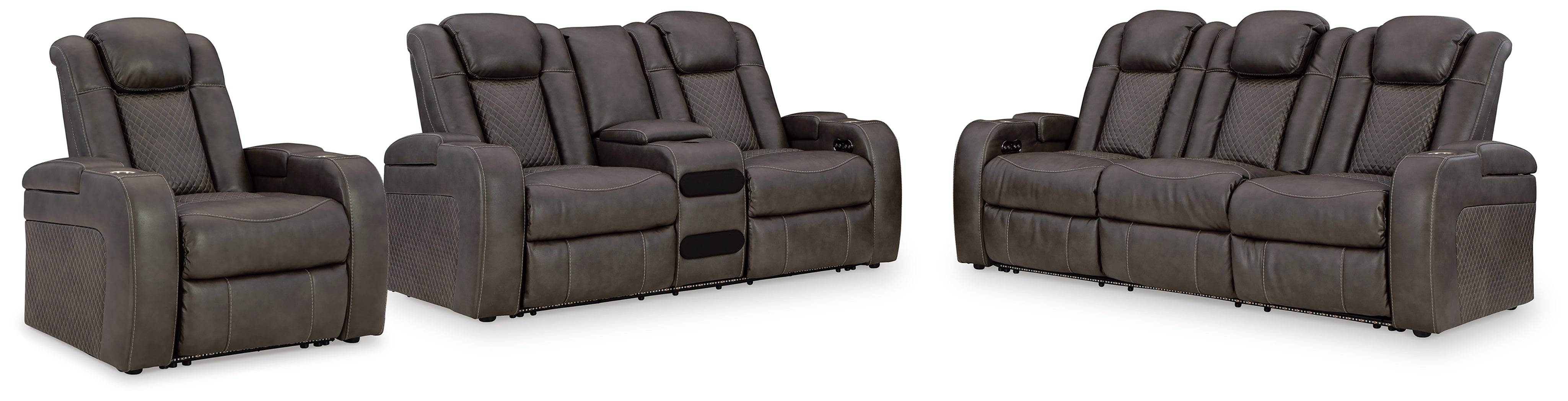 Fyne-Dyme Power Reclining Sofa, Loveseat and Recliner