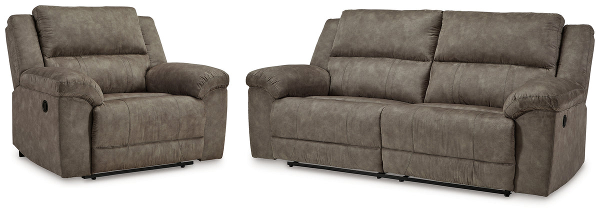 Diamond Furniture - Ashley Furniture - Laresview Reclining Sofa and Oversized Recliner - Reclining Sofa and Oversized Recliner - 37203U3