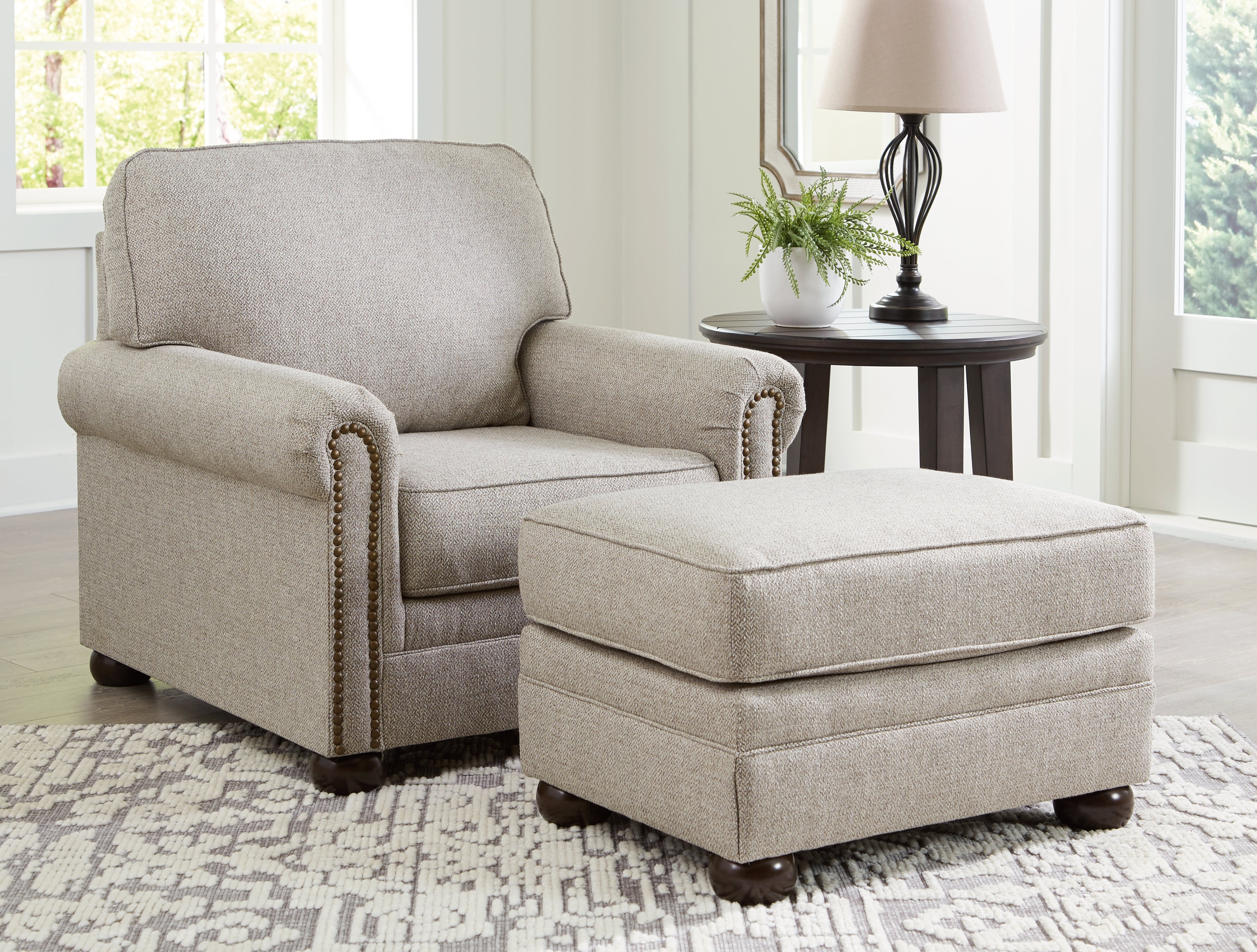 Diamond Furniture - Ashley Furniture - Gaelon Chair and Ottoman - Chair and Ottoman - 37307U2