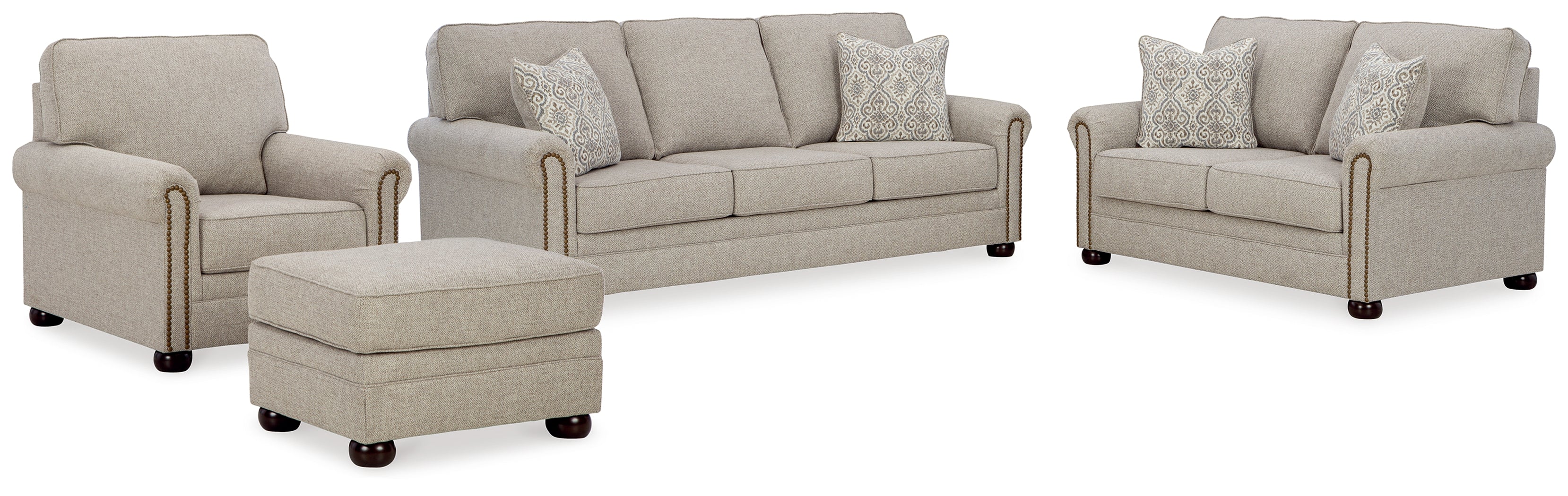 Diamond Furniture - Ashley Furniture - Gaelon Sofa - Sofa, Loveseat, Chair and Ottoman / Dune - 37307U3