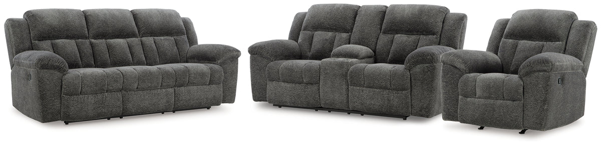 Diamond Furniture - Ashley Furniture - Frohn Reclining Sofa, Loveseat and Recliner - Reclining Sofa, Loveseat and Recliner - 37406U4
