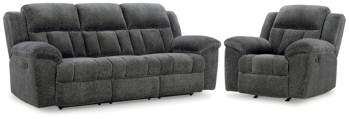 Diamond Furniture - Ashley Furniture - Frohn Reclining Sofa and Recliner - Reclining Sofa and Recliner - 37406U2