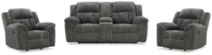 Diamond Furniture - Ashley Furniture - Frohn Reclining Loveseat with Console and 2 Recliners - Reclining Loveseat with Console and 2 Recliners - 37406U5