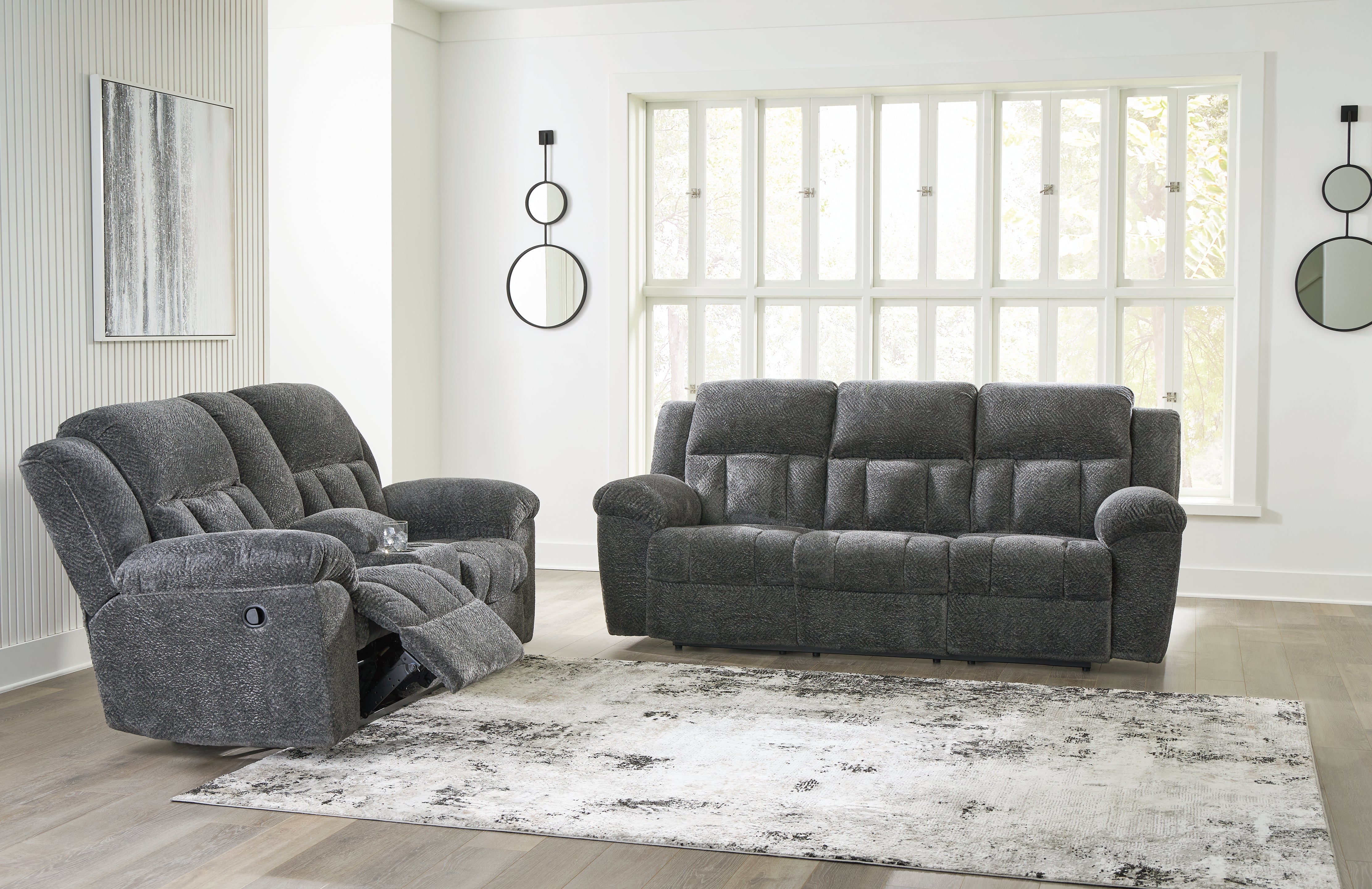 Diamond Furniture - Ashley Furniture - Frohn Reclining Sofa and Loveseat - Reclining Sofa and Loveseat / Graphite - 37406U3