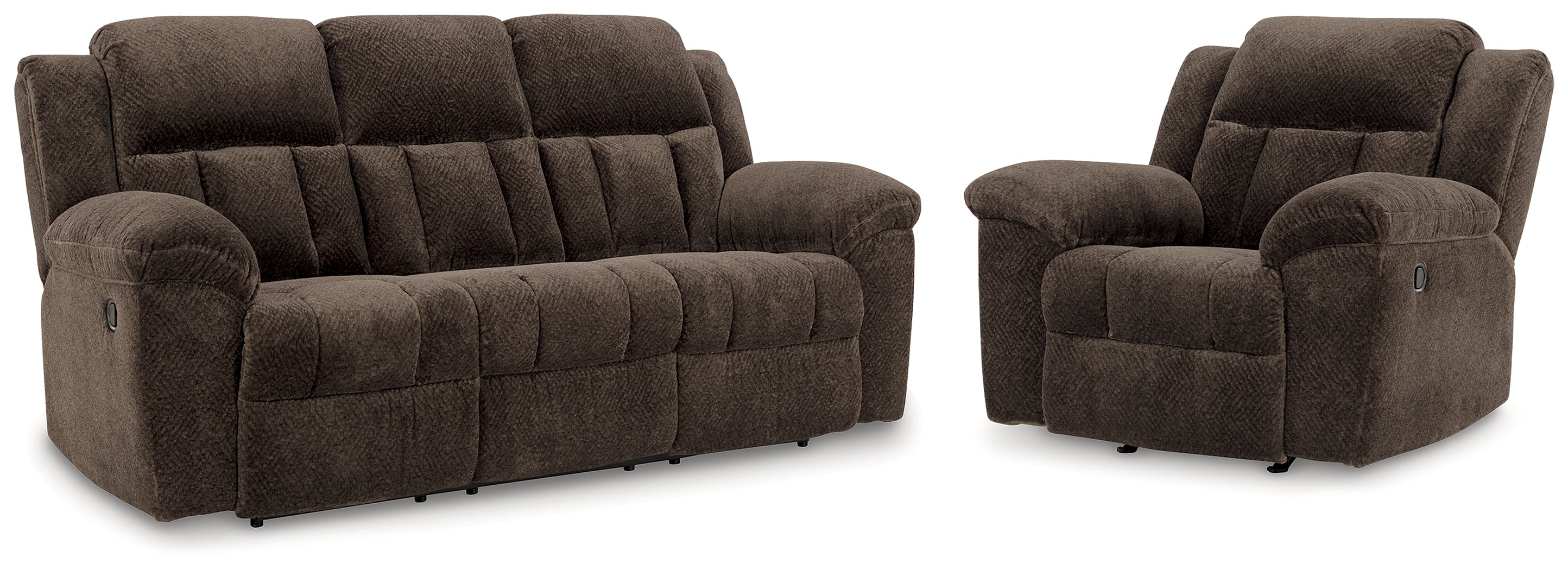 Diamond Furniture - Ashley Furniture - Frohn Reclining Sofa and Recliner - Reclining Sofa and Recliner / Chocolate - 37407U2