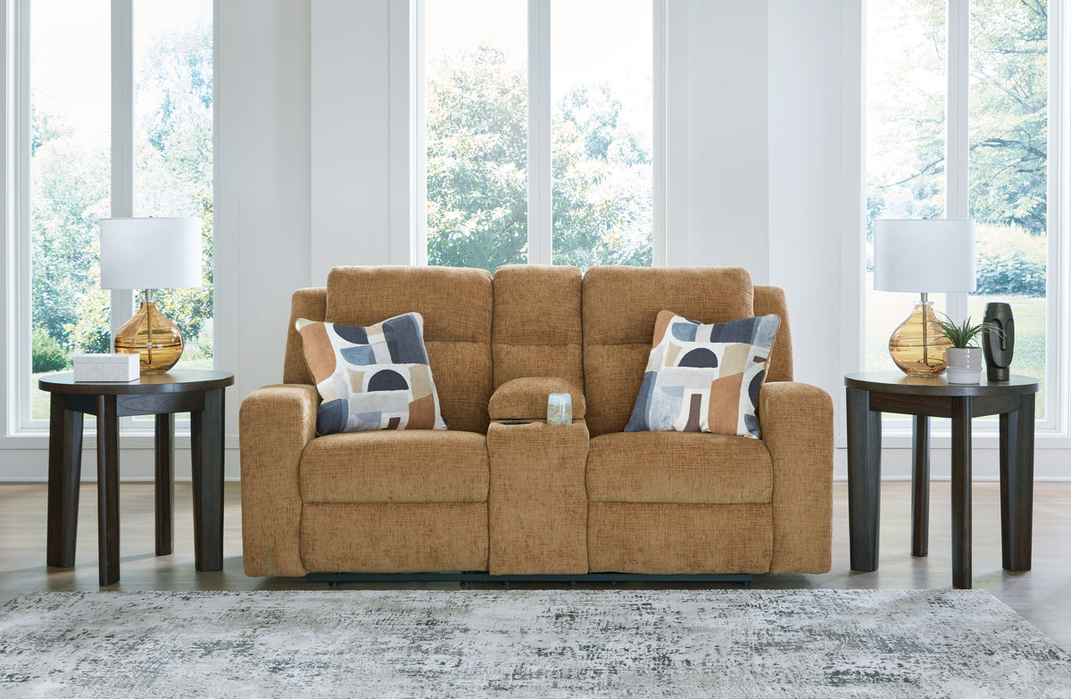 Diamond Furniture - Ashley Furniture - Kanlow Reclining Loveseat with Console - DBL Rec Loveseat w/Console - 3860594