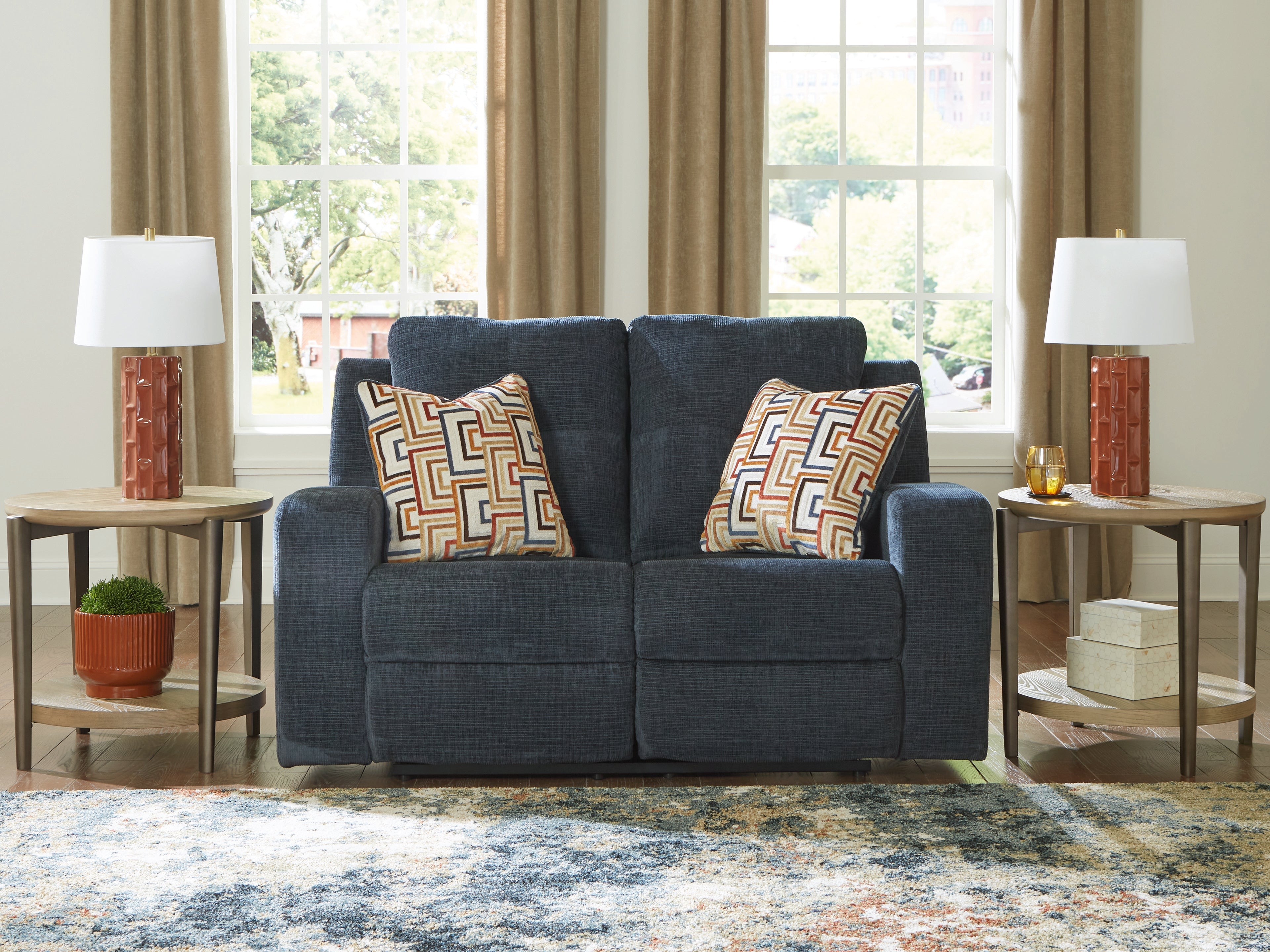 Diamond Furniture - Ashley Furniture - Danum Living Room - Reclining Loveseat / Ink - 3880686
