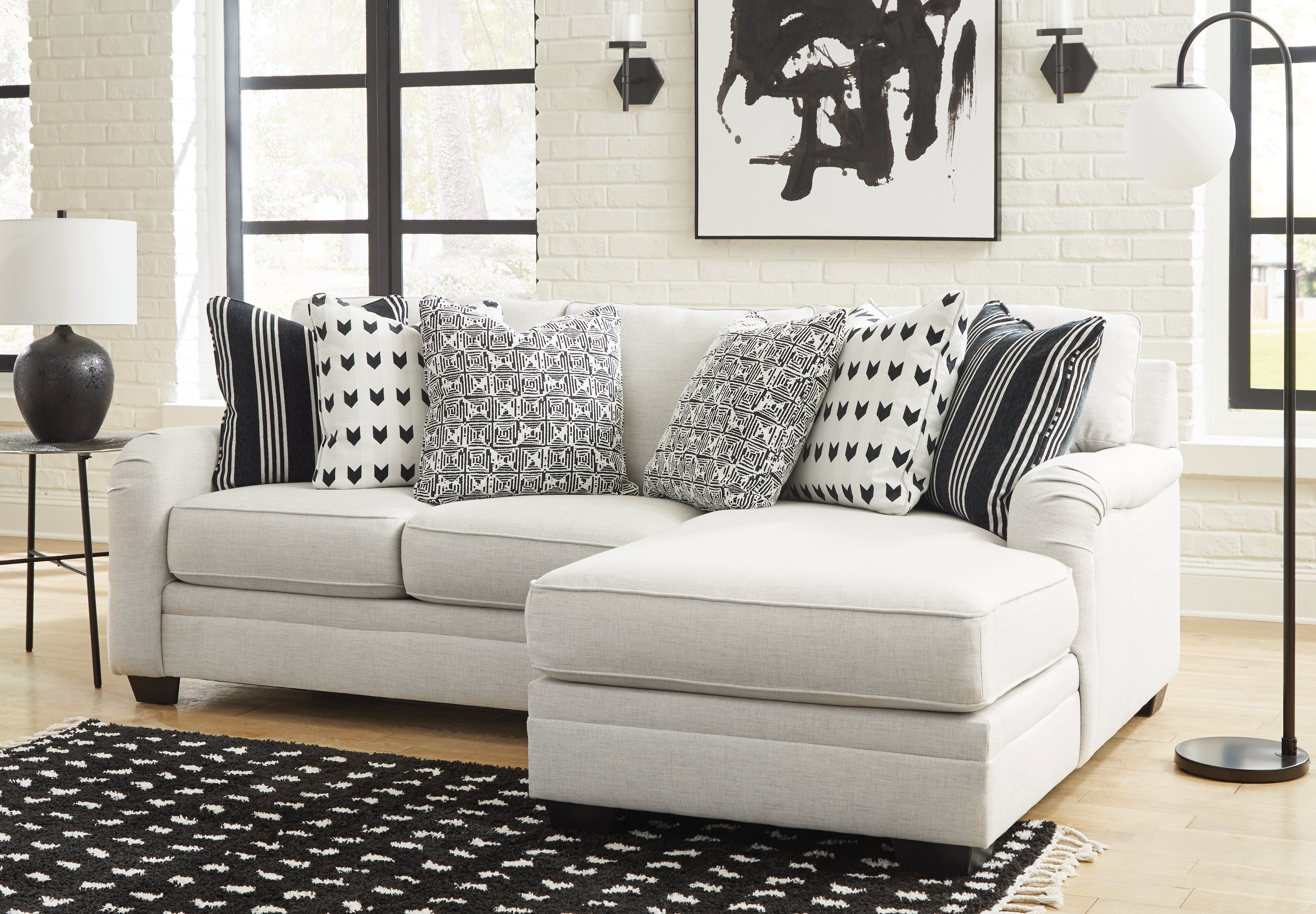 Diamond Furniture - Ashley Furniture - Huntsworth Sectional - RAF 2-Piece Sectional with Chaise / Dove Gray - 39702S2