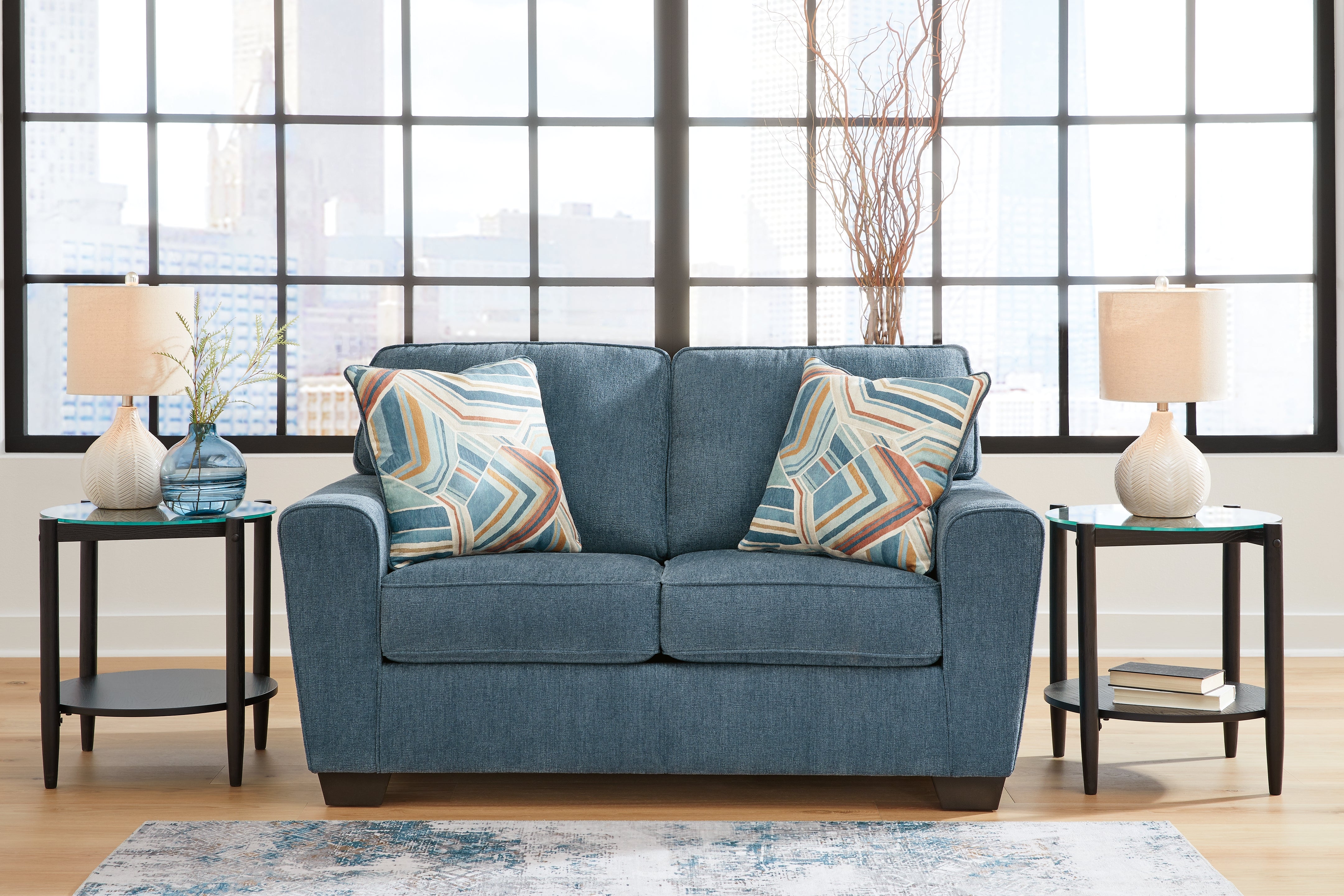Diamond Furniture - Ashley Furniture - Cashton Living Room - Loveseat / Blue - 4060535