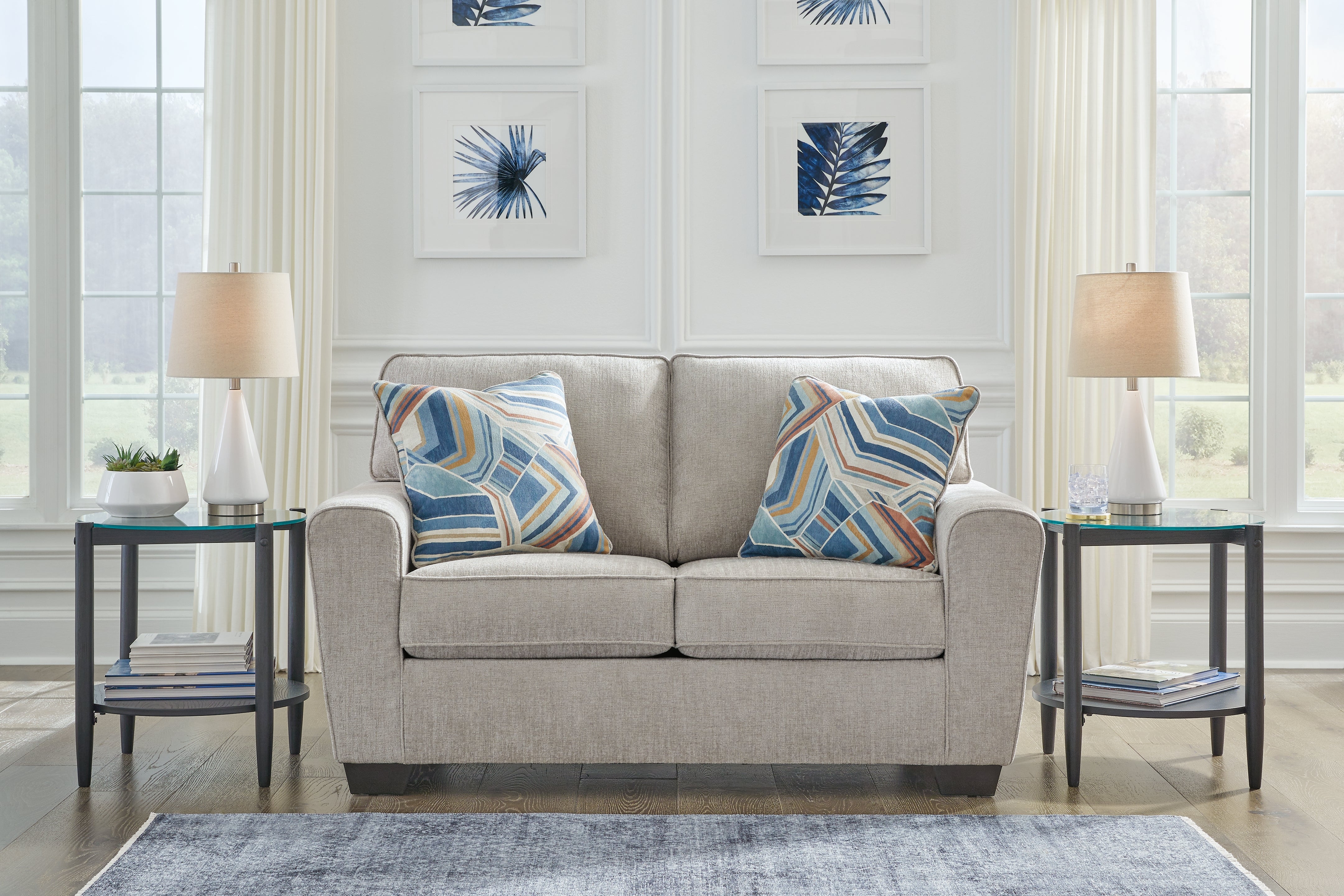 Diamond Furniture - Ashley Furniture - Cashton Living Room - Loveseat / Ice - 4060635