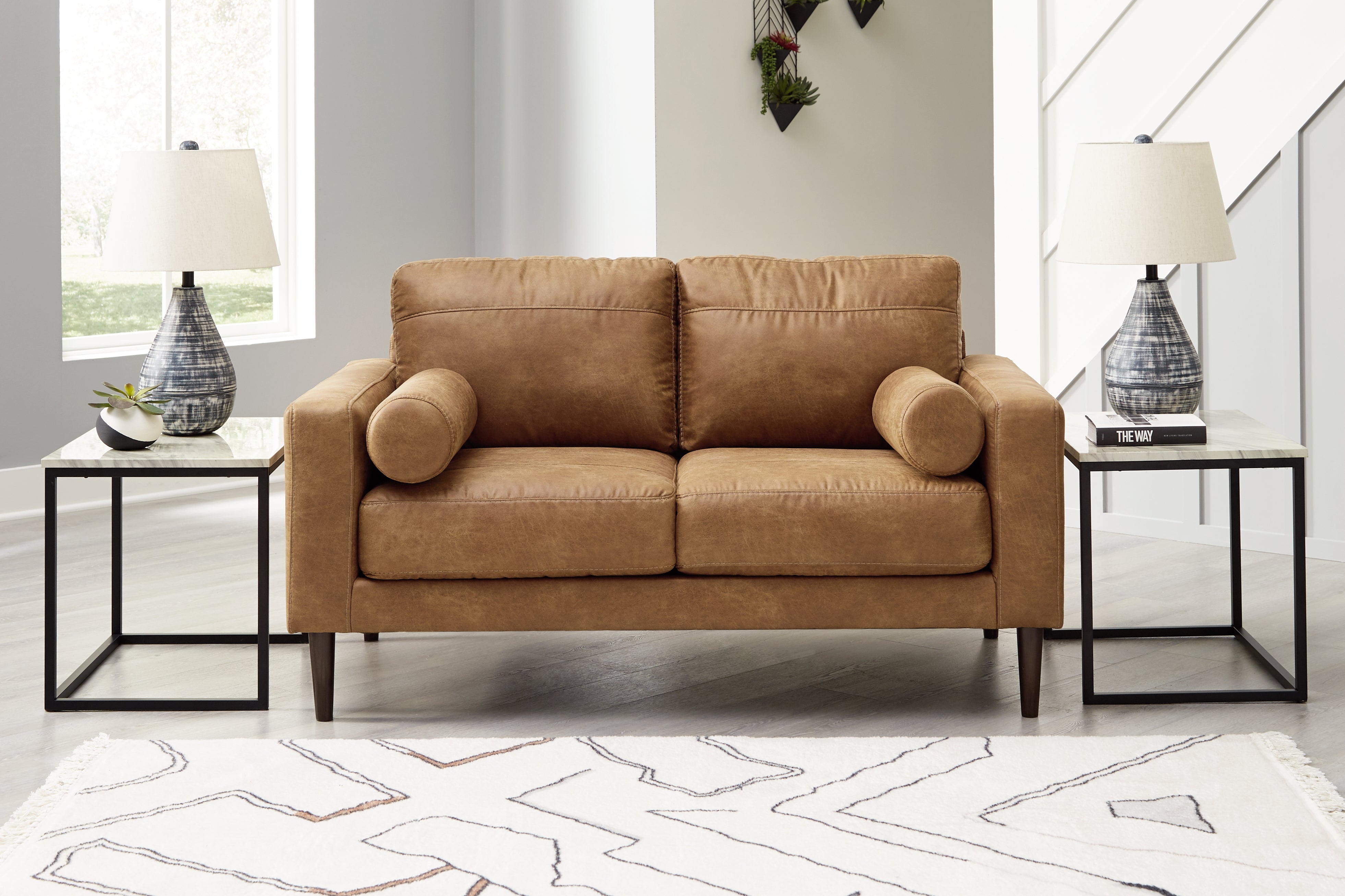 Diamond Furniture - Ashley Furniture - Telora Living Room - Loveseat / Caramel - 4100235