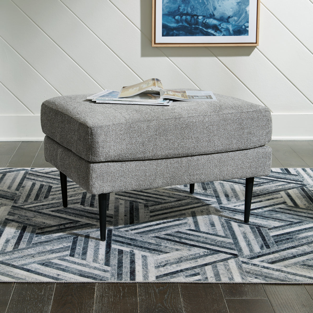 Diamond Furniture - Ashley Furniture - Hazela Living Room - Ottoman / Charcoal - 4110214