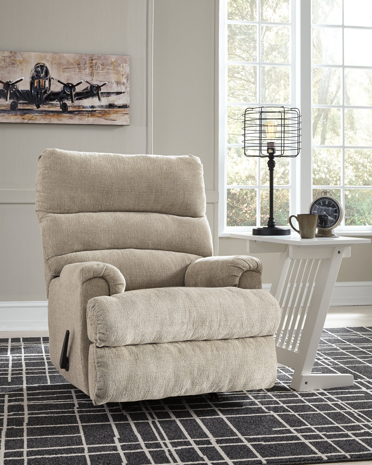Diamond Furniture - Ashley Furniture - Man Fort Living Room - Rocker Recliner / Dusk - 4660425