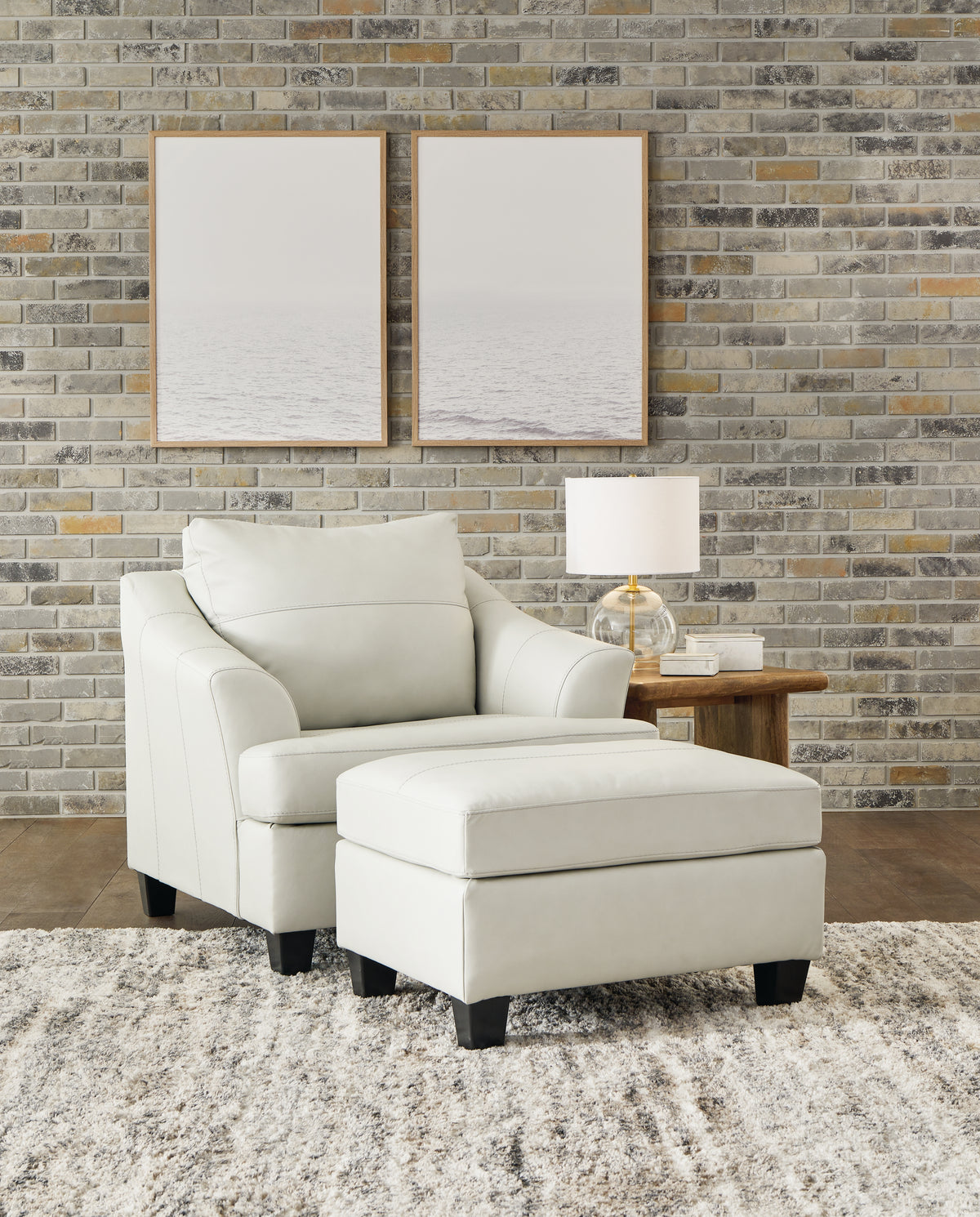 Diamond Furniture - Ashley Furniture - Genoa Oversized Chair and Ottoman - Oversized Chair and Ottoman - 47704U3