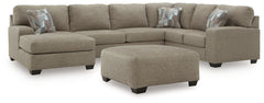 Diamond Furniture - Ashley Furniture - Newellen 3-Piece Sectional and Oversized Ottoman - 3-Piece Sectional and Oversized Ottoman - 48404U1