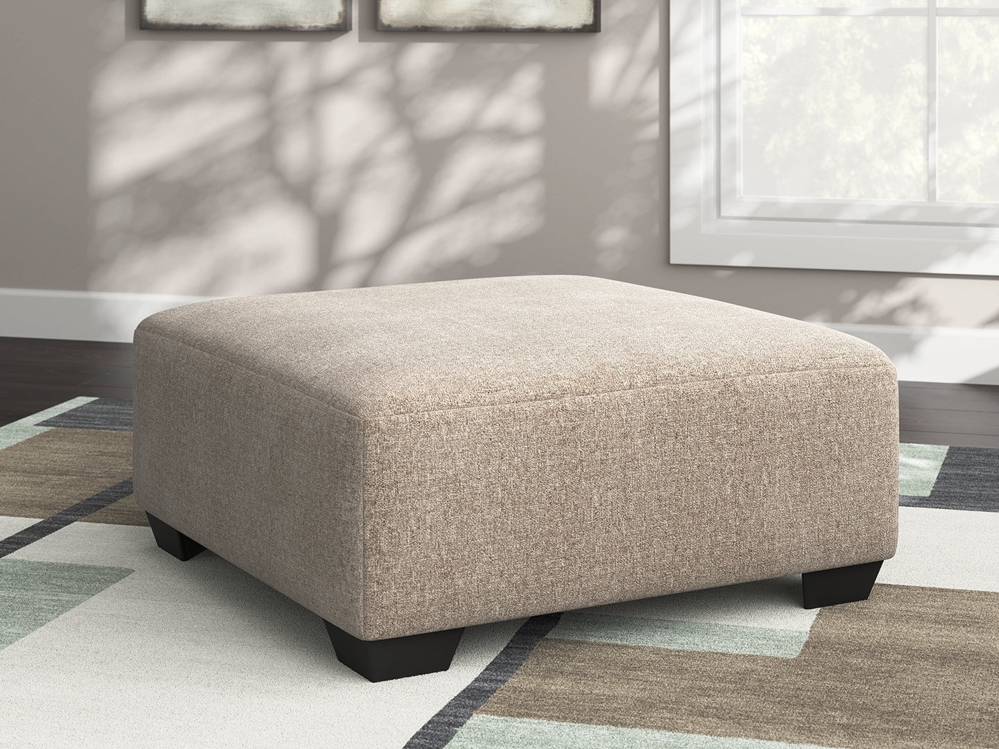 Diamond Furniture - Ashley Furniture - Newellen Living Room - Oversized Accent Ottoman / Hemp - 4840408