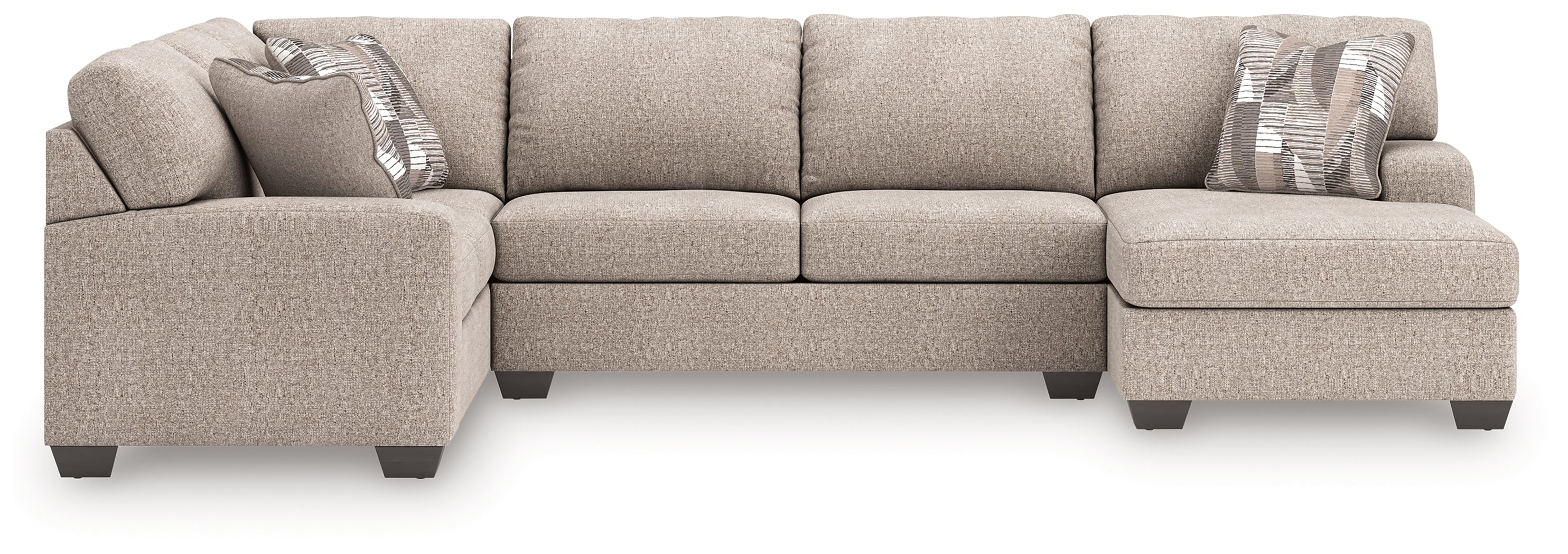 Diamond Furniture - Ashley Furniture - Newellen 3-Piece Sectional with Chaise - LAF 3-Piece Sectional with Chaise / Hemp - 48404S6