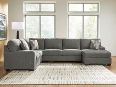Diamond Furniture - Ashley Furniture - Revenna Sectional - LAF 3-Piece Sectional with Chaise / Greystone - PC48405S2