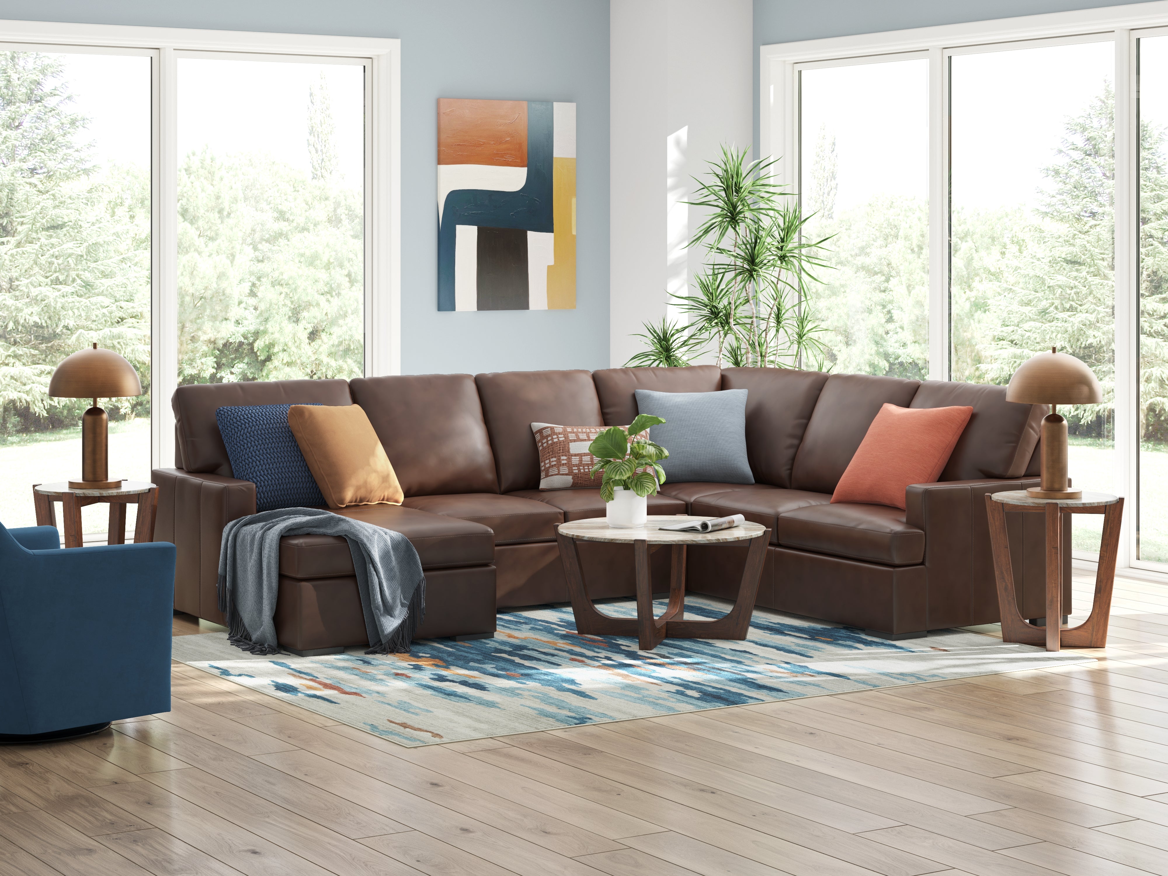 Diamond Furniture - Ashley Furniture - McDowlan 3-Piece Sectional with Chaise - RAF 3-Piece Sectional with Chaise - PC48504S2