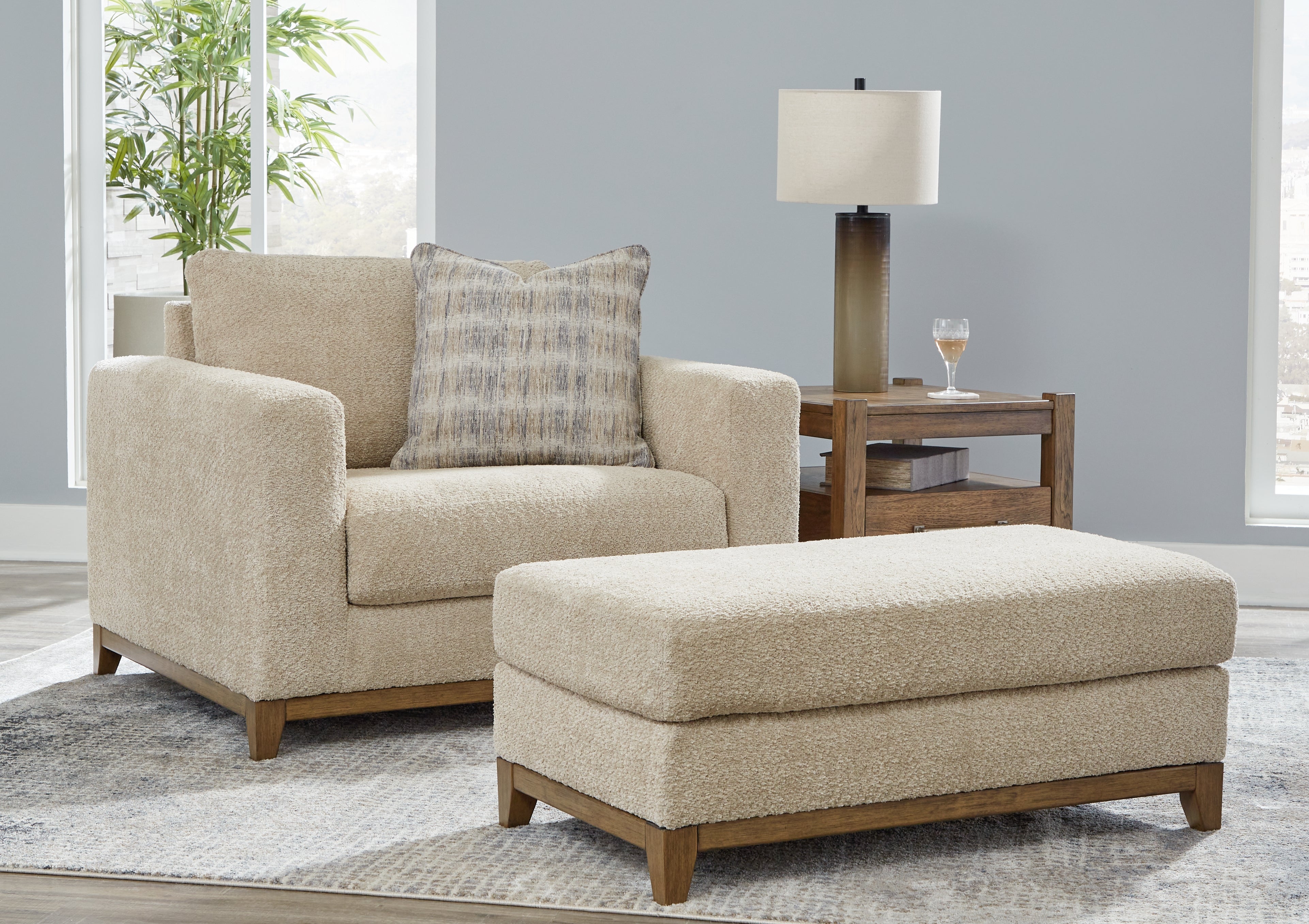 Diamond Furniture - Ashley Furniture - Parklynn Oversized Chair and Ottoman - Oversized Chair and Ottoman - 48902U2