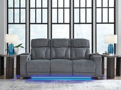 Diamond Furniture - Ashley Furniture - Studio Cave Living Room - PWR REC Loveseat/CON/ADJ HDRST / Steel - PC4980218