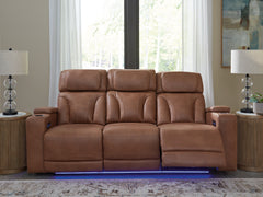 Diamond Furniture - Ashley Furniture - Clean-Slate Living Room - PWR Recliner/ADJ Headrest / Caramel - PC5010113