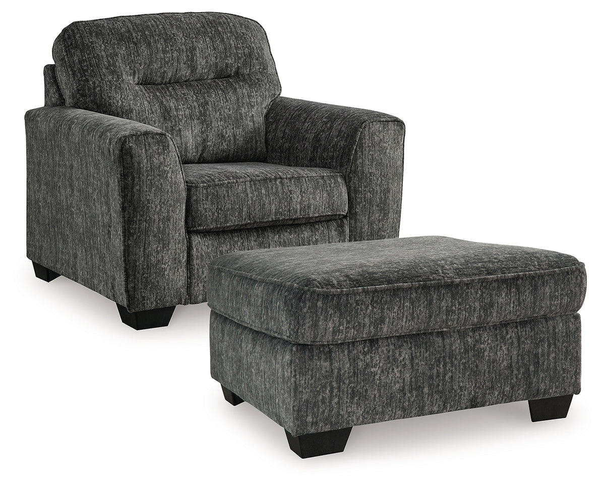Diamond Furniture - Ashley Furniture - Lonoke Chair and Ottoman - Chair and Ottoman - 50504U12