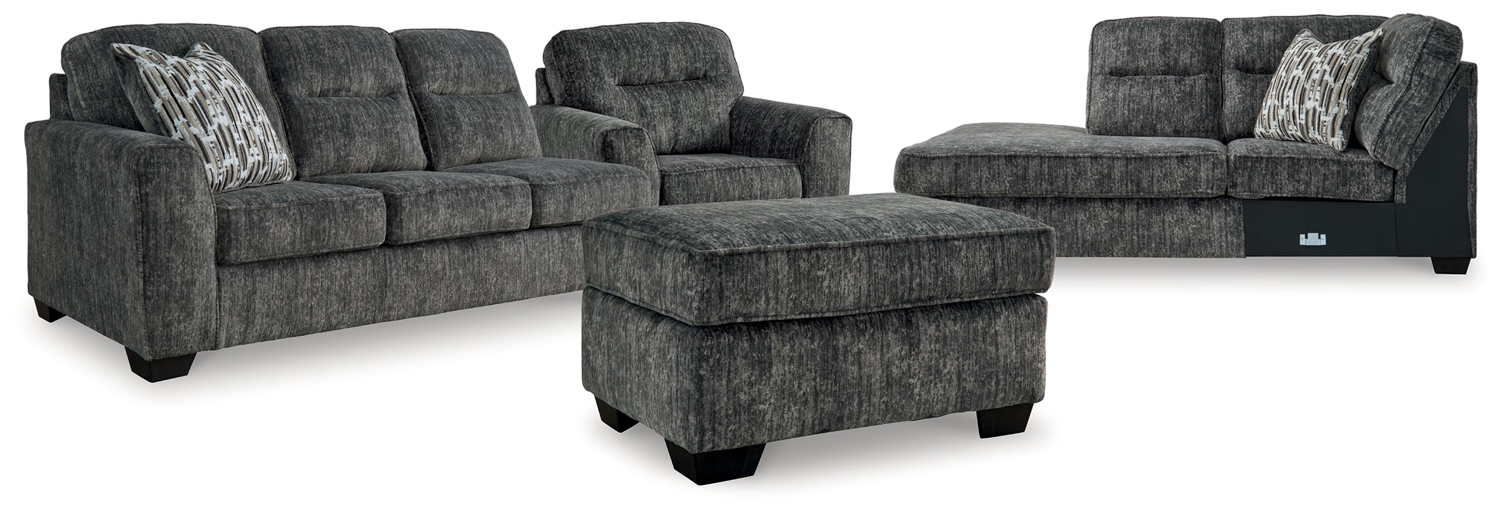 Diamond Furniture - Ashley Furniture - Lonoke 2-Piece Sectional, Oversized Chair and Ottoman - 2-Piece Sectional, Oversized Chair and Ottoman - 50504U6