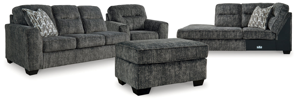 Diamond Furniture - Ashley Furniture - Lonoke 2-Piece Sectional, Oversized Chair and Ottoman - 2-Piece Sectional, Oversized Chair and Ottoman - 50504U6