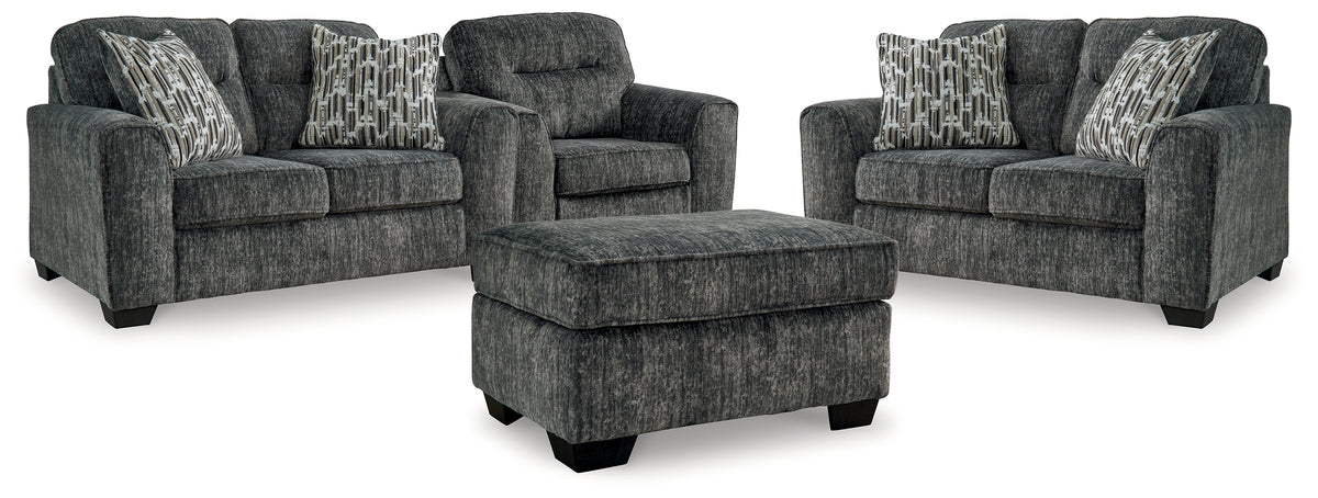 Diamond Furniture - Ashley Furniture - Lonoke 2 Loveseats, Oversized Chair and Ottoman - 2 Loveseats, Oversized Chair and Ottoman - 50504U7