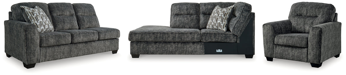 Diamond Furniture - Ashley Furniture - Lonoke 2-Piece Sectional and Oversized Chair - 2-Piece Sectional and Oversized Chair - 50504U9