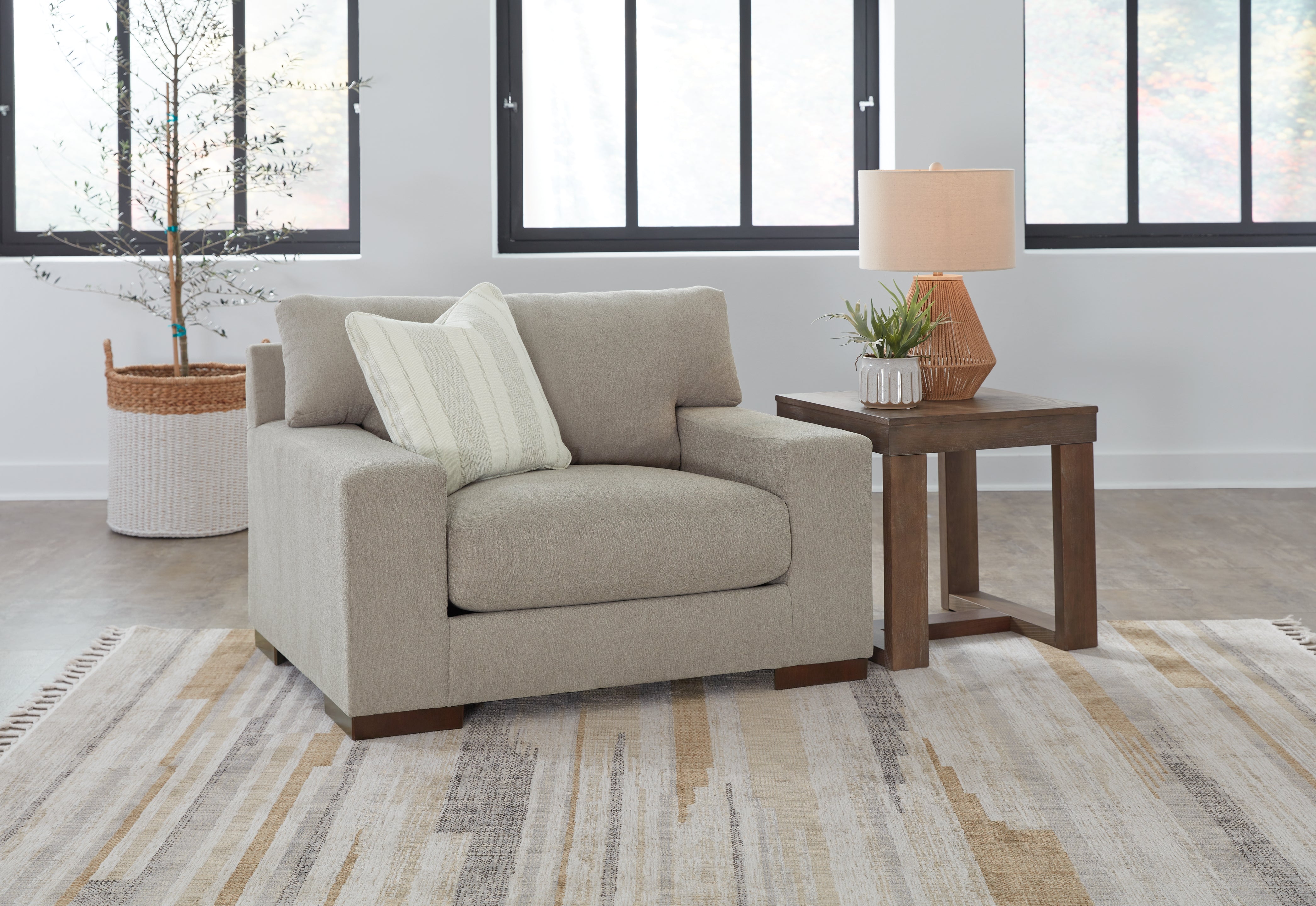 Diamond Furniture - Ashley Furniture - Maggie Living Room - Chair and a Half / Flax - 5200423