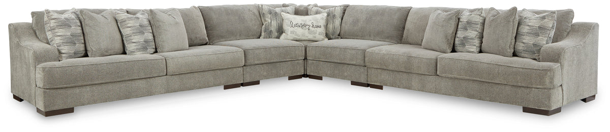 Diamond Furniture - Ashley Furniture - Bayless 5-Piece Sectional - LAF 5-Piece Sectional / Smoke - 52304S3