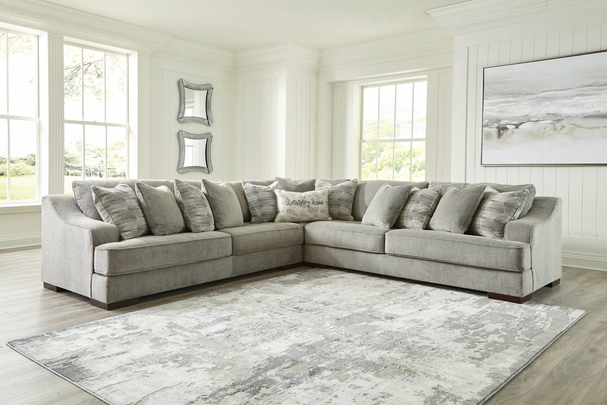 Diamond Furniture - Ashley Furniture - Bayless Sectional - LAF 5-Piece Sectional / Smoke - 52304S3