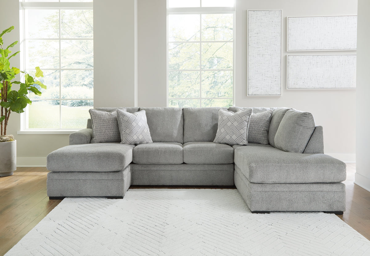 Diamond Furniture - Ashley Furniture - Casselbury Sectional - LAF 2-Piece Sectional with Chaise / Cement - 52906S1