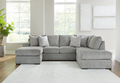 Diamond Furniture - Ashley Furniture - Casselbury Sectional - LAF 2-Piece Sectional with Chaise / Cement - 52906S1